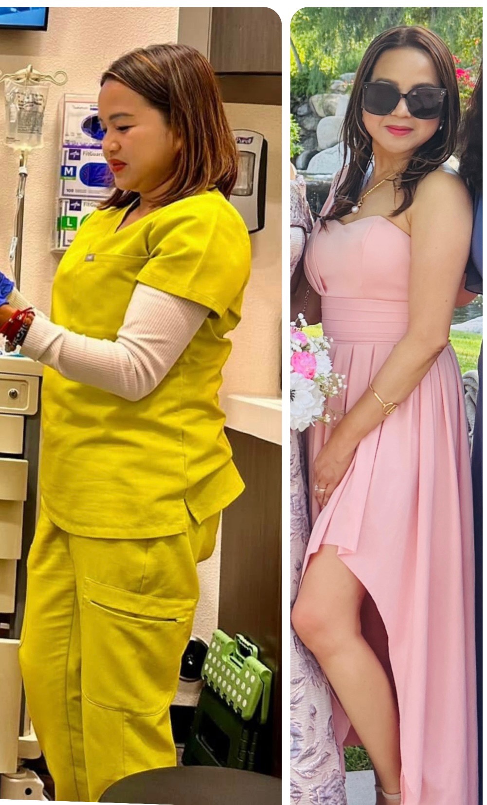 Before and after weight loss with GLP-1 at The Hydro Drip Bar