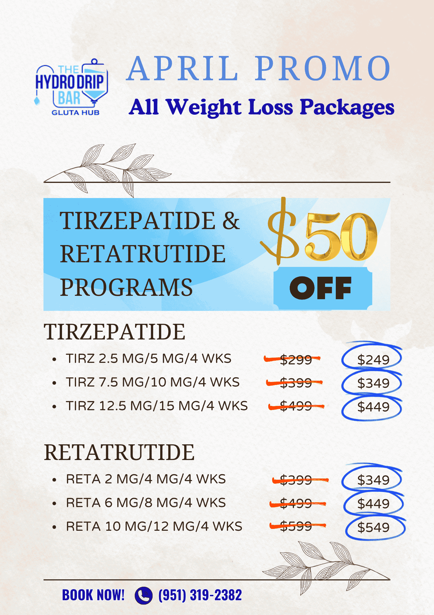 tirzepatide retatrutide weight loss packages discount medical weight loss injections fat loss programs pricing