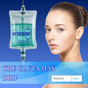 Gluta Max IV drip with high-dose glutathione and vitamin C for skin brightening and antioxidant support