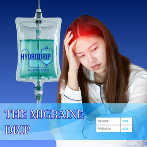 Migraine relief IV drip therapy with magnesium, hydration, vitamins, and wellness support for headache recovery