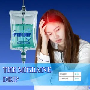Migraine relief IV drip therapy with magnesium, hydration, vitamins, and wellness support for headache recovery