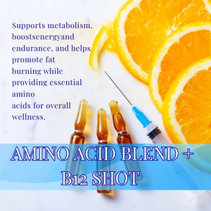 Amino Acid Blend and B12 wellness shot promoting endurance and metabolic support.