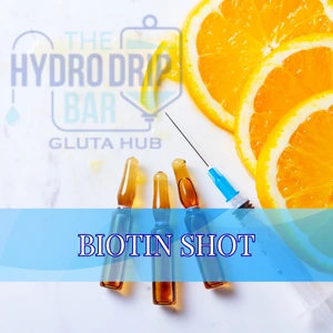 Biotin Shot supporting healthy hair, skin, nails, and overall wellness.