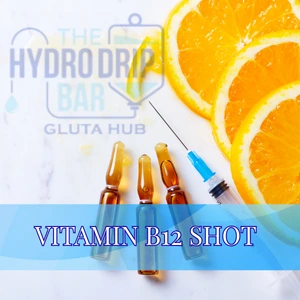 Vitamin B12 Shot supporting energy, metabolism, brain function, and wellness.